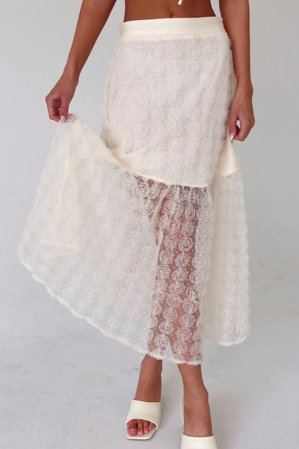 Stella Rose Applique Midi Skirt
